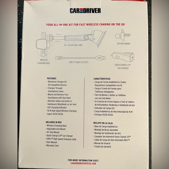 Car and Driver Wireless Charging Kit with Auto Adjusting Mount - Picture 13 of 14
